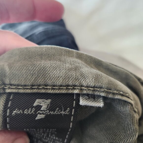 7 For All Mankind - mens khakis olive green Relaxed Fit - Picture 2 of 4